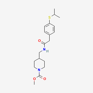Methyl 4-((2-(4-(isopropylthio)phenyl)acetamido)methyl)piperidine-1-carboxylate