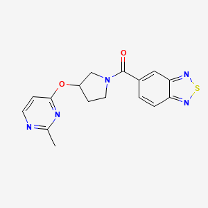 molecular formula C16H15N5O2S B2401969 5-{3-[(2-Methylpyrimidin-4-yl)oxy]pyrrolidine-1-carbonyl}-2,1,3-benzothiadiazole CAS No. 2097904-12-4
