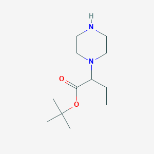 molecular formula C12H24N2O2 B2401975 Tert-butyl 2-piperazin-1-ylbutanoate CAS No. 2248260-88-8