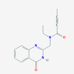 molecular formula C15H15N3O2 B2401999 N-Ethyl-N-[(4-oxo-3H-quinazolin-2-yl)methyl]but-2-ynamide CAS No. 2411305-85-4
