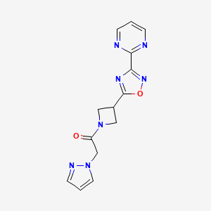 2-(1H-pyrazol-1-yl)-1-(3-(3-(pyrimidin-2-yl)-1,2,4-oxadiazol-5-yl)azetidin-1-yl)ethanone