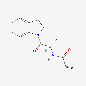molecular formula C14H16N2O2 B2402004 N-[1-(2,3-dihydro-1H-indol-1-yl)-1-oxopropan-2-yl]prop-2-enamide CAS No. 2094135-75-6