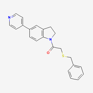 2-(Benzylthio)-1-(5-(pyridin-4-yl)indolin-1-yl)ethanone