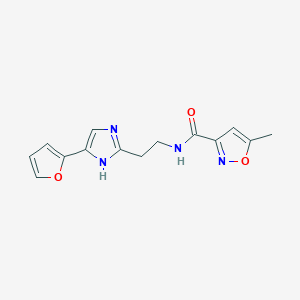 N-(2-(4-(furan-2-yl)-1H-imidazol-2-yl)ethyl)-5-methylisoxazole-3-carboxamide