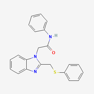 N-Phenyl-2-(2-((phenylsulfanyl)methyl)-1H-1,3-benzimidazol-1-yl)acetamide