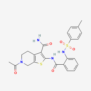 6-acetyl-2-[[2-[(4-methylphenyl)sulfonylamino]benzoyl]amino]-5,7-dihydro-4H-thieno[2,3-c]pyridine-3-carboxamide