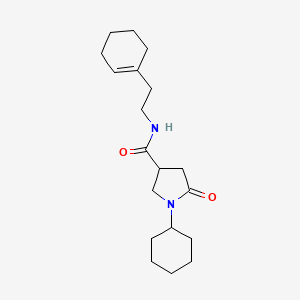 molecular formula C19H30N2O2 B2402034 N-[2-(cyclohex-1-en-1-yl)ethyl]-1-cyclohexyl-5-oxopyrrolidine-3-carboxamide CAS No. 697779-06-9
