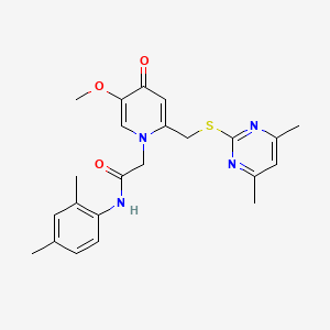 N-(2,4-dimethylphenyl)-2-(2-(((4,6-dimethylpyrimidin-2-yl)thio)methyl)-5-methoxy-4-oxopyridin-1(4H)-yl)acetamide