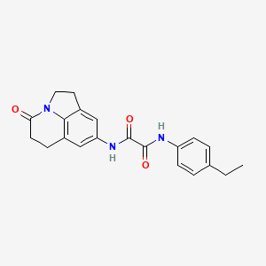 molecular formula C21H21N3O3 B2402061 N1-(4-ethylphenyl)-N2-(4-oxo-2,4,5,6-tetrahydro-1H-pyrrolo[3,2,1-ij]quinolin-8-yl)oxalamide CAS No. 898419-17-5