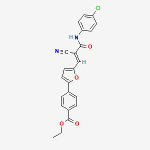 molecular formula C23H17ClN2O4 B2402064 ethyl 4-[5-[(E)-3-(4-chloroanilino)-2-cyano-3-oxoprop-1-enyl]furan-2-yl]benzoate CAS No. 344950-38-5