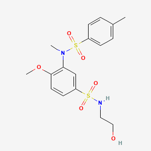molecular formula C17H22N2O6S2 B2402078 N-(2-hydroxyethyl)-4-methoxy-3-(N-methyl4-methylbenzenesulfonamido)benzene-1-sulfonamide CAS No. 867042-58-8