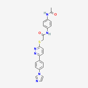 molecular formula C23H20N6O2S B2402086 N-(4-acetamidophenyl)-2-({6-[4-(1H-imidazol-1-yl)phenyl]pyridazin-3-yl}sulfanyl)acetamide CAS No. 896320-83-5