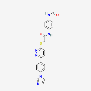 molecular formula C23H20N6O2S B2402086 N-(4-乙酰氨基苯基)-2-[6-(4-咪唑-1-基苯基)吡啶哒嗪-3-基]硫代乙酰胺 CAS No. 896320-83-5