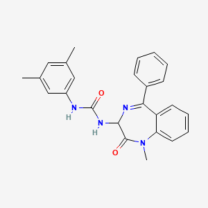 molecular formula C25H24N4O2 B2402088 1-(3,5-dimethylphenyl)-3-(1-methyl-2-oxo-5-phenyl-2,3-dihydro-1H-1,4-benzodiazepin-3-yl)urea CAS No. 1048916-11-5