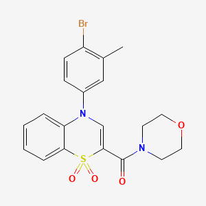molecular formula C20H19BrN2O4S B2402094 (4-(4-bromo-3-methylphenyl)-1,1-dioxido-4H-benzo[b][1,4]thiazin-2-yl)(morpholino)methanone CAS No. 1030095-30-7