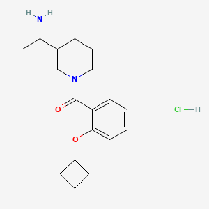 [3-(1-Aminoethyl)piperidin-1-yl]-(2-cyclobutyloxyphenyl)methanone;hydrochloride