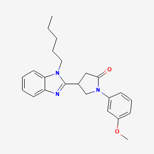 molecular formula C23H27N3O2 B2402098 1-(3-Methoxyphenyl)-4-(1-pentylbenzimidazol-2-yl)pyrrolidin-2-one CAS No. 845629-88-1
