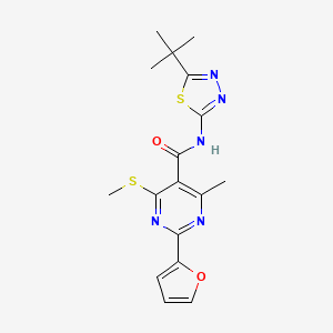 N-(5-tert-butyl-1,3,4-thiadiazol-2-yl)-2-(furan-2-yl)-4-methyl-6-(methylsulfanyl)pyrimidine-5-carboxamide