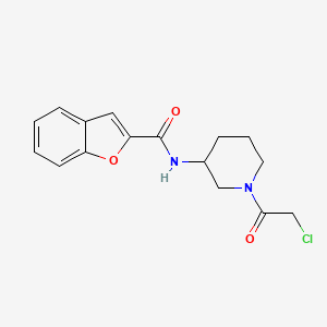 molecular formula C16H17ClN2O3 B2402108 N-[1-(2-Chloroacetyl)piperidin-3-yl]-1-benzofuran-2-carboxamide CAS No. 2411249-35-7