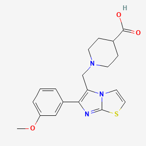 molecular formula C19H21N3O3S B2402111 1-[6-(3-Methoxy-phenyl)-imidazo[2,1-b]thiazol-5-ylmethyl]-piperidine-4-carboxylic acid CAS No. 728916-94-7