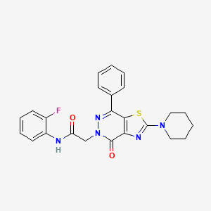 molecular formula C24H22FN5O2S B2402113 N-(2-fluorophenyl)-2-(4-oxo-7-phenyl-2-(piperidin-1-yl)thiazolo[4,5-d]pyridazin-5(4H)-yl)acetamide CAS No. 1203045-75-3