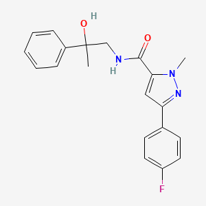 molecular formula C20H20FN3O2 B2402115 3-(4-fluorophenyl)-N-(2-hydroxy-2-phenylpropyl)-1-methyl-1H-pyrazole-5-carboxamide CAS No. 1396637-82-3