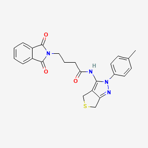 molecular formula C24H22N4O3S B2402118 4-(1,3-dioxoisoindolin-2-yl)-N-(2-(p-tolyl)-4,6-dihydro-2H-thieno[3,4-c]pyrazol-3-yl)butanamide CAS No. 893951-28-5