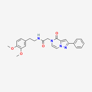 molecular formula C24H24N4O4 B2402123 N-[2-(3,4-dimethoxyphenyl)ethyl]-2-(4-oxo-2-phenylpyrazolo[1,5-a]pyrazin-5(4H)-yl)acetamide CAS No. 941894-13-9