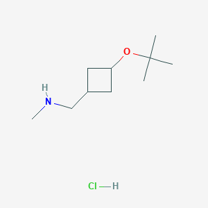 molecular formula C10H22ClNO B2402126 N-Methyl-1-[3-[(2-methylpropan-2-yl)oxy]cyclobutyl]methanamine;hydrochloride CAS No. 2243501-61-1