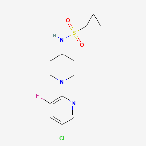 molecular formula C13H17ClFN3O2S B2402132 N-[1-(5-chloro-3-fluoropyridin-2-yl)piperidin-4-yl]cyclopropanesulfonamide CAS No. 2415526-41-7