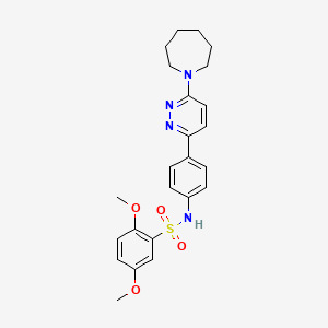 molecular formula C24H28N4O4S B2402177 N-{4-[6-(azepan-1-yl)pyridazin-3-yl]phenyl}-2,5-dimethoxybenzene-1-sulfonamide CAS No. 1105244-95-8
