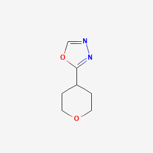 molecular formula C7H10N2O2 B2402193 2-(oxan-4-yl)-1,3,4-oxadiazole CAS No. 1082413-19-1; 1823378-91-1