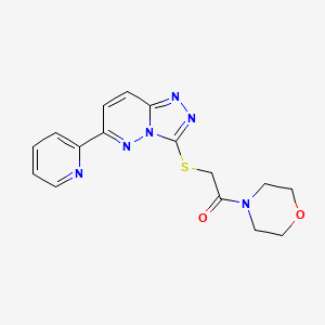 molecular formula C16H16N6O2S B2402212 1-(morpholin-4-yl)-2-{[6-(pyridin-2-yl)-[1,2,4]triazolo[4,3-b]pyridazin-3-yl]sulfanyl}ethan-1-one CAS No. 894055-54-0