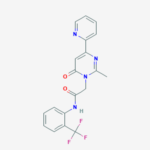 molecular formula C19H15F3N4O2 B2402223 2-(2-methyl-6-oxo-4-(pyridin-2-yl)pyrimidin-1(6H)-yl)-N-(2-(trifluoromethyl)phenyl)acetamide CAS No. 1251594-46-3