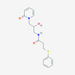 molecular formula C17H20N2O3S B2402234 N-(2-hydroxy-3-(2-oxopyridin-1(2H)-yl)propyl)-3-(phenylthio)propanamide CAS No. 1797160-56-5