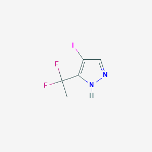 molecular formula C5H5F2IN2 B2402251 5-(1,1-Difluoroethyl)-4-iodo-1H-pyrazole CAS No. 2445791-43-3