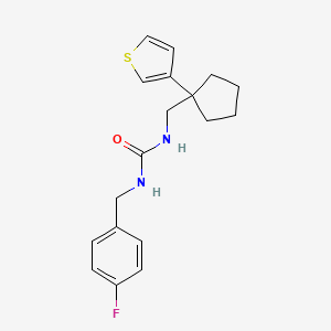 molecular formula C18H21FN2OS B2402254 1-(4-Fluorobenzyl)-3-((1-(thiophen-3-yl)cyclopentyl)methyl)urea CAS No. 2034518-87-9