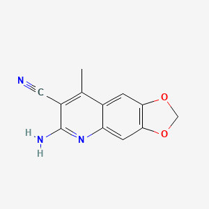 molecular formula C12H9N3O2 B2402276 6-Amino-8-methyl-[1,3]dioxolo[4,5-g]quinoline-7-carbonitrile CAS No. 2138267-38-4