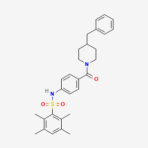 molecular formula C29H34N2O3S B2402282 N-(4-(4-benzylpiperidine-1-carbonyl)phenyl)-2,3,5,6-tetramethylbenzenesulfonamide CAS No. 690245-11-5