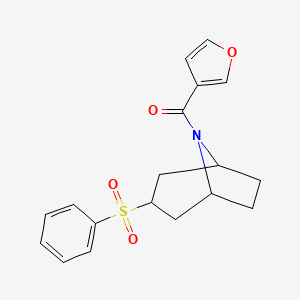 molecular formula C18H19NO4S B2402283 furan-3-yl((1R,5S)-3-(phenylsulfonyl)-8-azabicyclo[3.2.1]octan-8-yl)methanone CAS No. 1448124-57-9