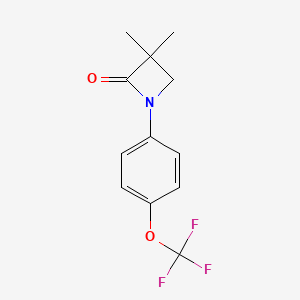 molecular formula C12H12F3NO2 B2402286 3,3-Dimethyl-1-[4-(trifluoromethoxy)phenyl]azetidin-2-one CAS No. 303986-00-7