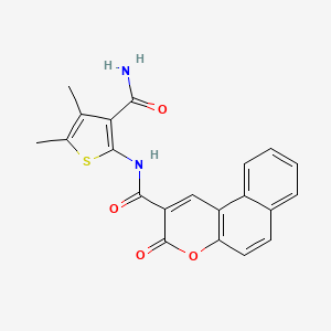 molecular formula C21H16N2O4S B2402289 N-(3-carbamoyl-4,5-dimethylthiophen-2-yl)-3-oxo-3H-benzo[f]chromene-2-carboxamide CAS No. 896308-82-0