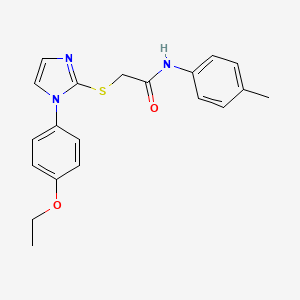 molecular formula C20H21N3O2S B2402297 2-{[1-(4-ethoxyphenyl)-1H-imidazol-2-yl]sulfanyl}-N-(4-methylphenyl)acetamide CAS No. 688336-32-5