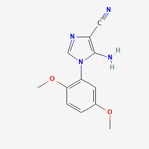 molecular formula C12H12N4O2 B2402334 5-amino-1-(2,5-dimethoxyphenyl)-1H-imidazole-4-carbonitrile CAS No. 478050-23-6