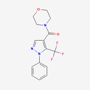 molecular formula C15H14F3N3O2 B2402335 morpholino[1-phenyl-5-(trifluoromethyl)-1H-pyrazol-4-yl]methanone CAS No. 956741-93-8