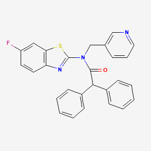 molecular formula C27H20FN3OS B2402337 N-(6-fluorobenzo[d]thiazol-2-yl)-2,2-diphenyl-N-(pyridin-3-ylmethyl)acetamide CAS No. 922596-96-1