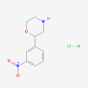 molecular formula C10H13ClN2O3 B2402341 2-(3-Nitrophenyl)morpholine;hydrochloride CAS No. 2418662-75-4
