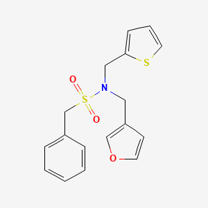 molecular formula C17H17NO3S2 B2402343 N-(furan-3-ylmethyl)-1-phenyl-N-(thiophen-2-ylmethyl)methanesulfonamide CAS No. 1428350-63-3