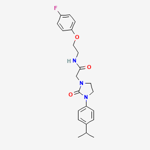 molecular formula C22H26FN3O3 B2402346 N-(2-(4-fluorophenoxy)ethyl)-2-(3-(4-isopropylphenyl)-2-oxoimidazolidin-1-yl)acetamide CAS No. 1251546-26-5