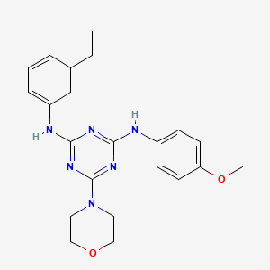 molecular formula C22H26N6O2 B2402353 N2-(3-ethylphenyl)-N4-(4-methoxyphenyl)-6-morpholino-1,3,5-triazine-2,4-diamine CAS No. 946261-47-8